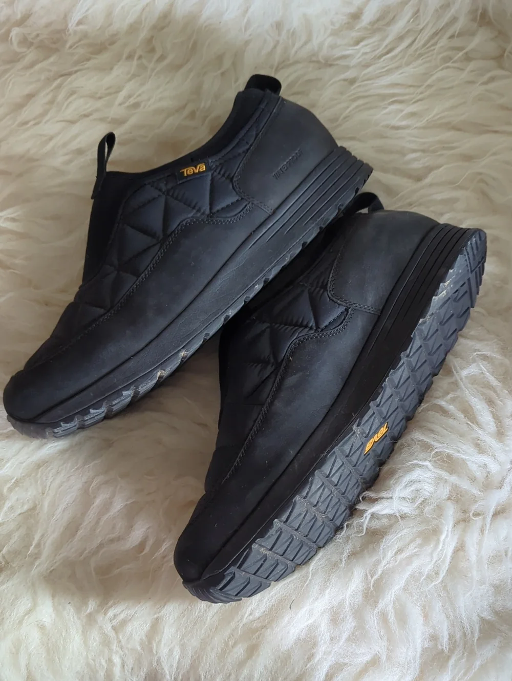 Men's - Teva - Black Quilted Slip-On Sneakers